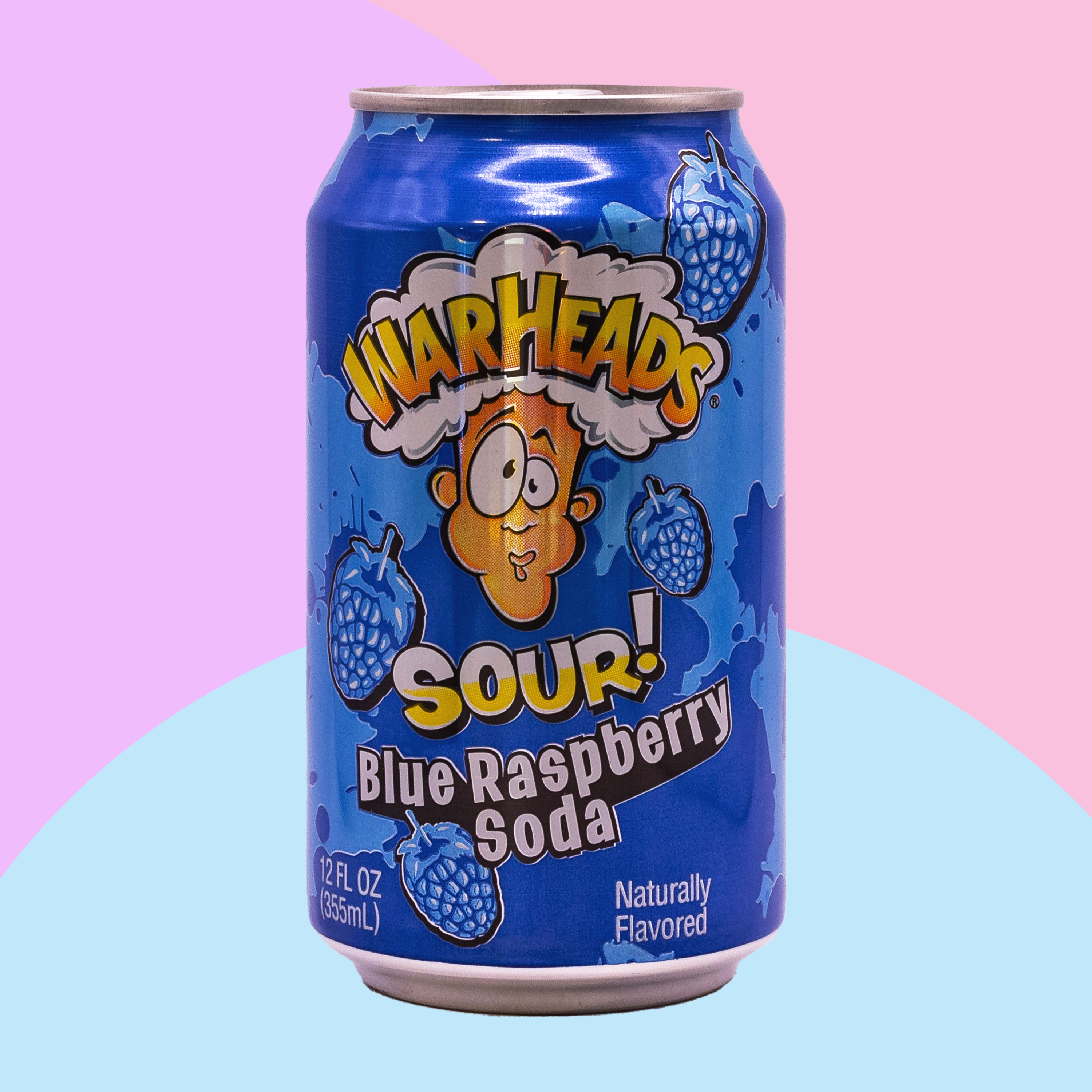 Warheads - Sour Blue Raspberry - Soda Pop - 355ml
